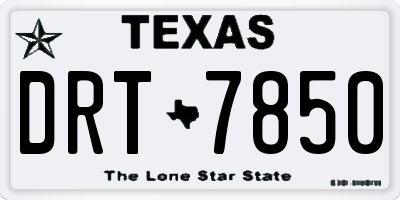 TX license plate DRT7850