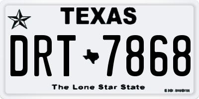 TX license plate DRT7868