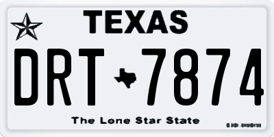 TX license plate DRT7874