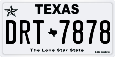TX license plate DRT7878