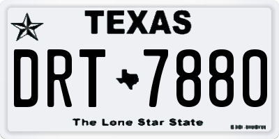 TX license plate DRT7880