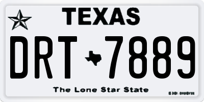 TX license plate DRT7889