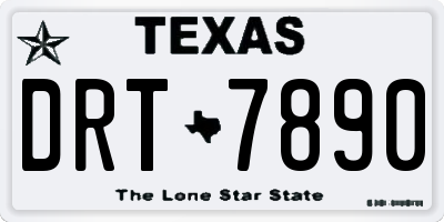 TX license plate DRT7890