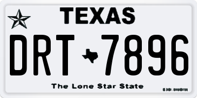 TX license plate DRT7896