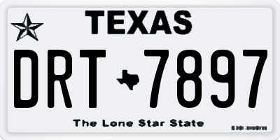 TX license plate DRT7897