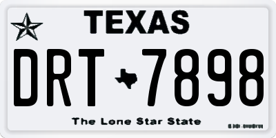 TX license plate DRT7898