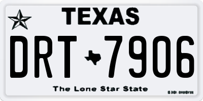 TX license plate DRT7906
