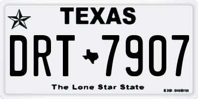 TX license plate DRT7907
