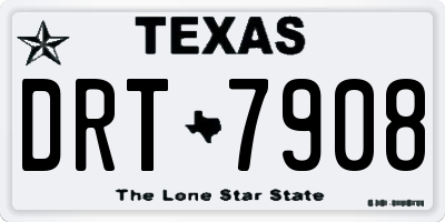 TX license plate DRT7908