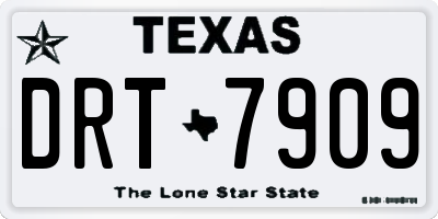 TX license plate DRT7909