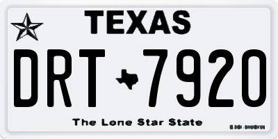 TX license plate DRT7920