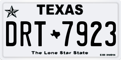TX license plate DRT7923