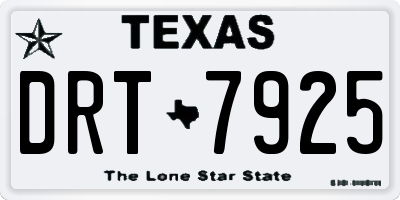 TX license plate DRT7925