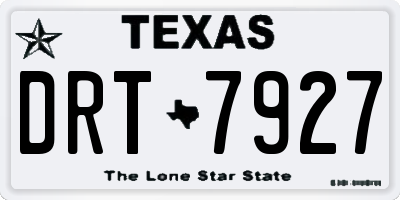 TX license plate DRT7927