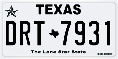 TX license plate DRT7931