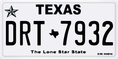 TX license plate DRT7932