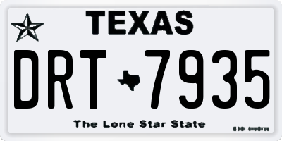 TX license plate DRT7935