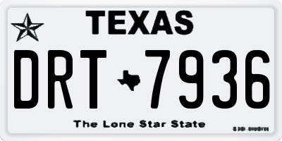 TX license plate DRT7936