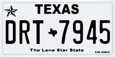 TX license plate DRT7945