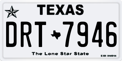 TX license plate DRT7946