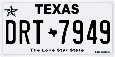 TX license plate DRT7949