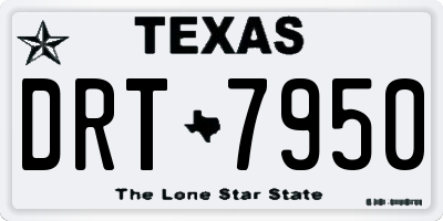 TX license plate DRT7950