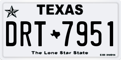 TX license plate DRT7951