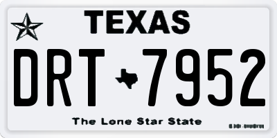 TX license plate DRT7952