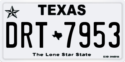TX license plate DRT7953
