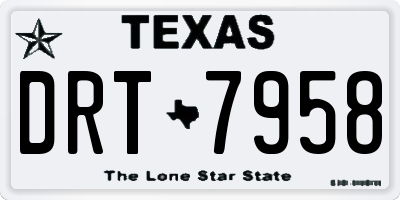 TX license plate DRT7958