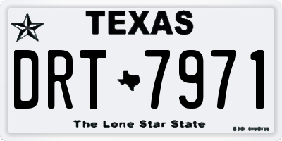 TX license plate DRT7971
