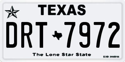 TX license plate DRT7972