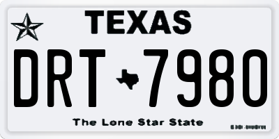TX license plate DRT7980