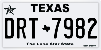 TX license plate DRT7982