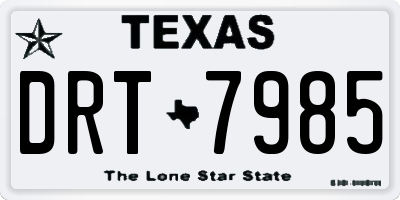 TX license plate DRT7985