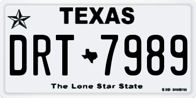 TX license plate DRT7989