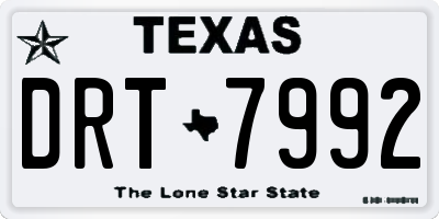 TX license plate DRT7992