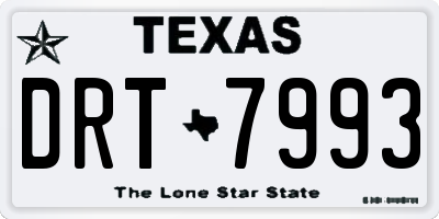 TX license plate DRT7993