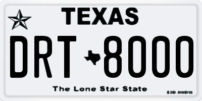 TX license plate DRT8000