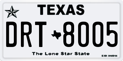 TX license plate DRT8005