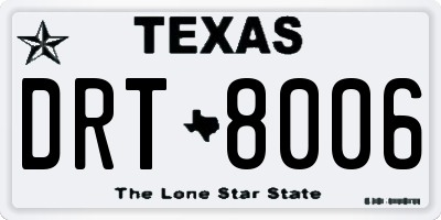 TX license plate DRT8006