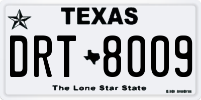 TX license plate DRT8009