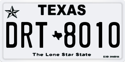 TX license plate DRT8010