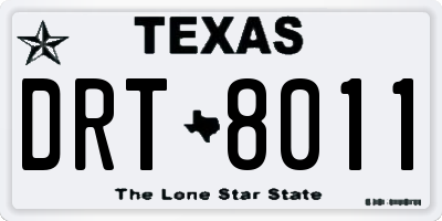 TX license plate DRT8011