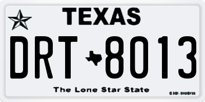 TX license plate DRT8013