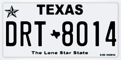 TX license plate DRT8014