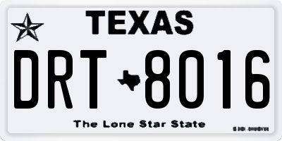 TX license plate DRT8016