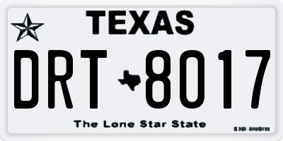 TX license plate DRT8017