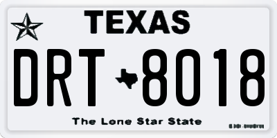 TX license plate DRT8018