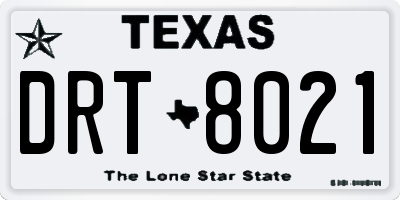 TX license plate DRT8021